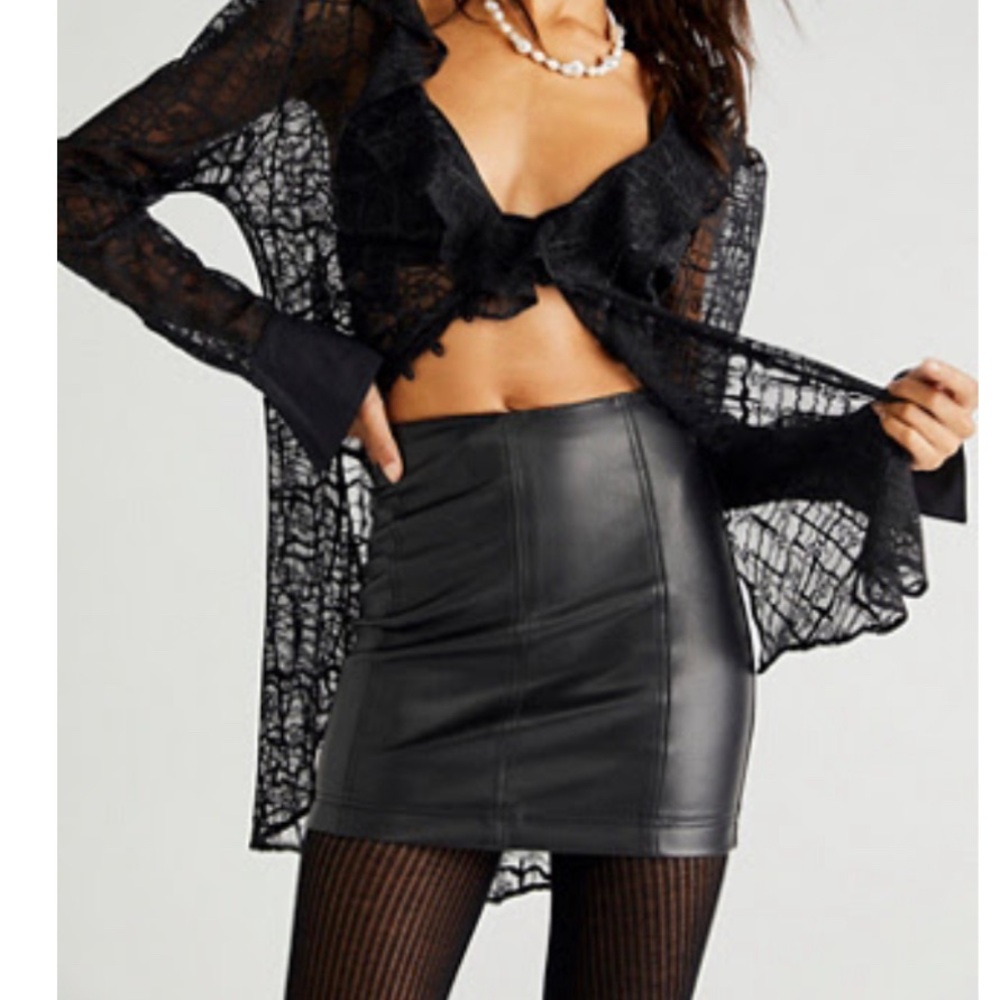 NWT Free People Modern Femme Vegan Leather skirt